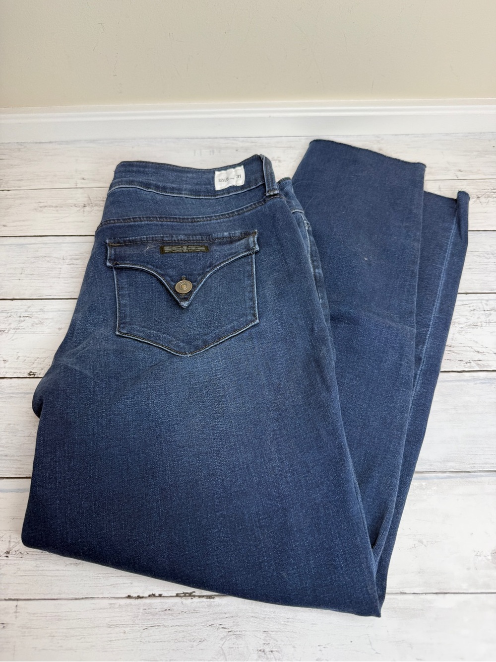 Hudson Jeans Dark Indigo Straight Leg Jeans, Collin style